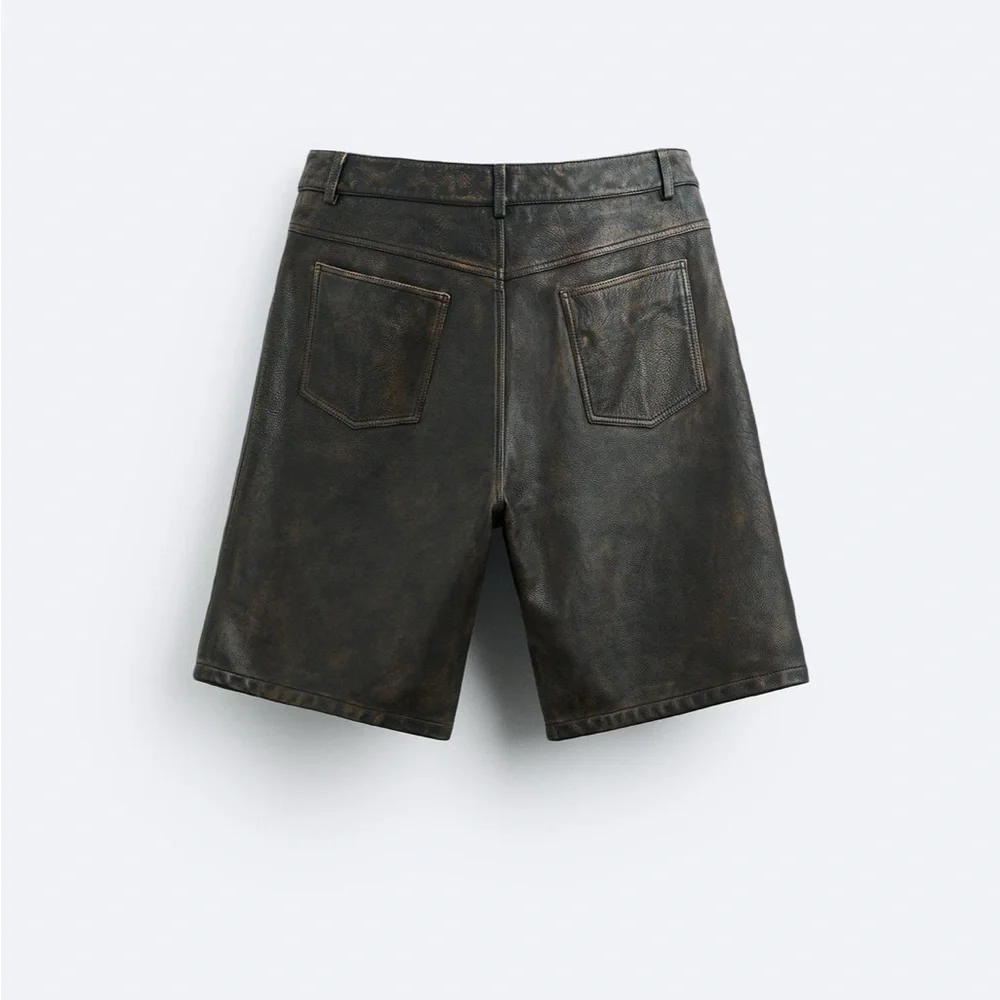 🔥Vintage Real Leather Shorts Pants New With Tags 🔥 - Picture 7 of 12